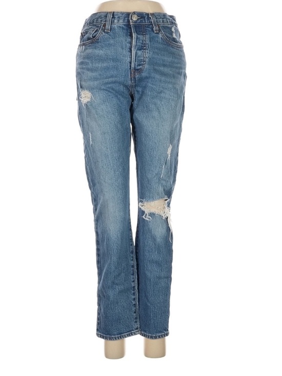Levi's Denim - Levi’s Wedgie Fit Jeans Distressed Light Wash Straight Leg 28